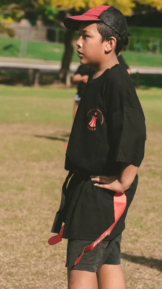 A player waiting for the next drill to start