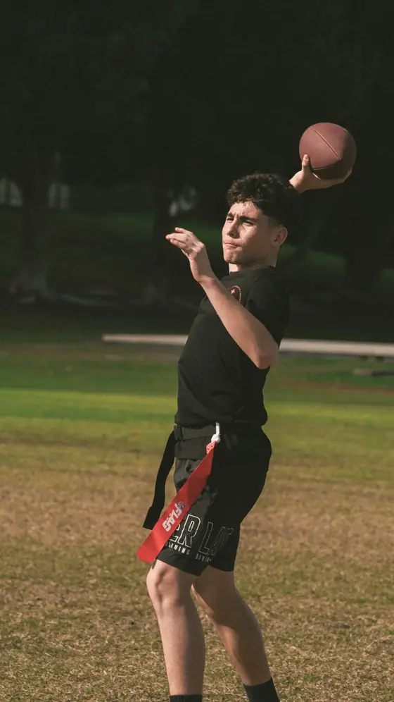 A player throwing a pass